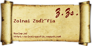 Zolnai Zsófia névjegykártya