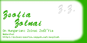 zsofia zolnai business card